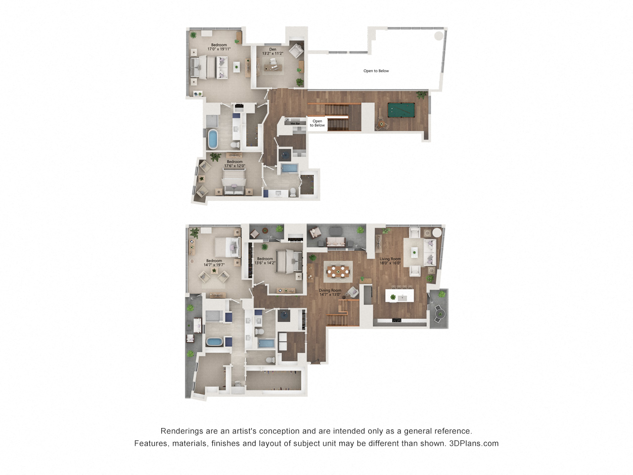 Floor plan for 4 beds, 4 baths, 3775 sqft